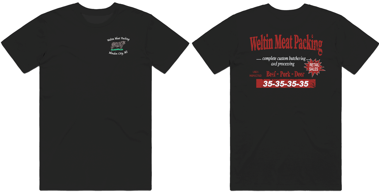 Black Boxy Fit Weltin Meat Packing Tee